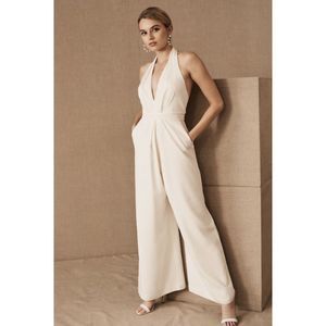 NWT BHLDN Anthropologie Jill Stuart Mara jumpsuit ivory wedding bridal size 10